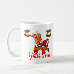 Taza De Café Navidades renos, pandillas e hiedra