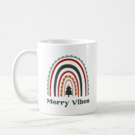 Taza De Café Navidades retro arcoiris de Merry Vibes Boho