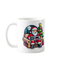 Navidades Retro de Arte Gamer Santa Pixel