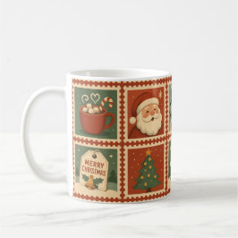 Taza De Café Navidades retro estampado de maratón de vacaciones