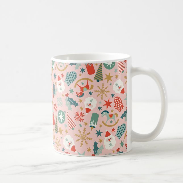 Taza De Café Navidades Retro Pastel (Derecha)