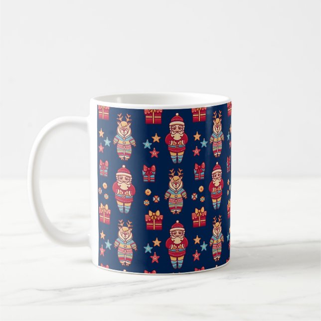 Taza De Café Navidades Retro Santa (Izquierda)
