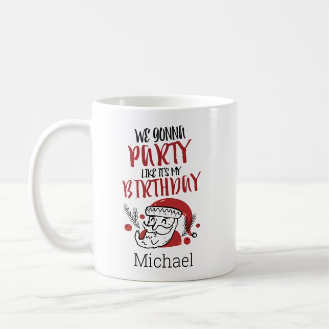Taza De Café Navidades ricas dicen que Santa Personalizada (Izquierda)