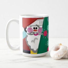Taza De Café Navidades rodean el resumen de la música de arte m