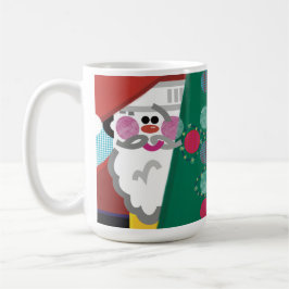 Taza De Café Navidades rodean el resumen de la música de arte m