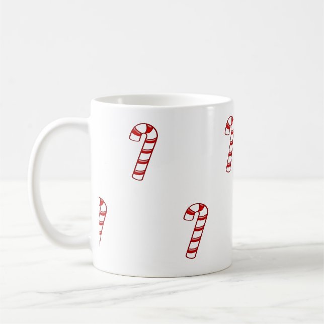 Taza De Café Navidades rojos Candy Canes (Izquierda)
