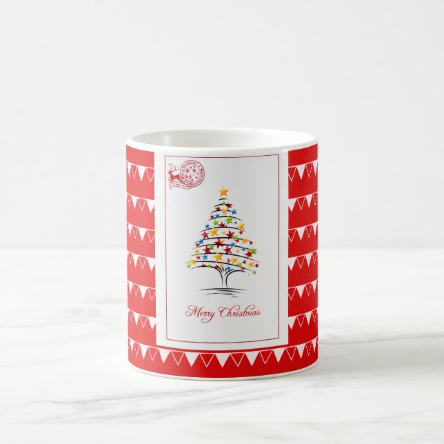 Taza De Café Navidades Rojos Elegantes (Centro)