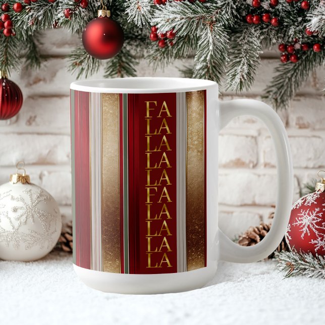 Taza De Café Navidades rojos Fa La La Pattern#27 ID1009 (Subido por el creador)