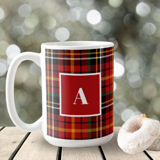 Taza De Café Navidades rojos negros clásicos colocados Monogram