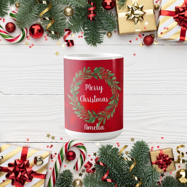 Taza De Café Navidades rojos personalizados se levantan y la co (Subido por el creador)