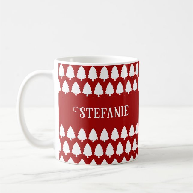 Taza De Café Navidades Rojos Retro Personalizado exclusivo míni (Izquierda)
