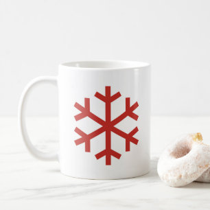 Taza De Café Navidades rojos Snowflake