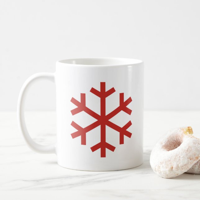 Taza De Café Navidades rojos Snowflake (Con donut)