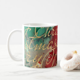 Taza De Café Navidades Rojos Verdes Golds 11 oz.