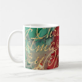 Taza De Café Navidades Rojos Verdes Golds 11 oz.
