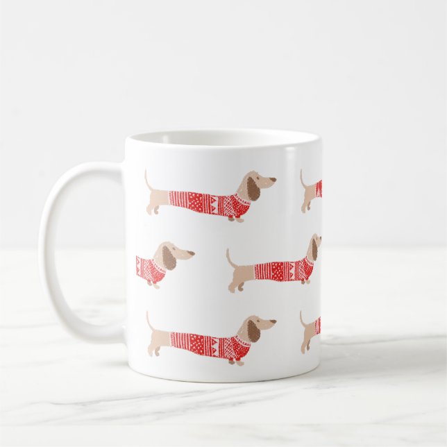 Taza De Café Navidades rojos vieneses vacaciones en el patrón s (Izquierda)