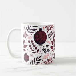 Taza De Café Navidades rojos y negros de invierno festivo