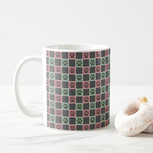 Taza De Café Navidades rojos y verdes Patrón de impresión de ho (Con donut)