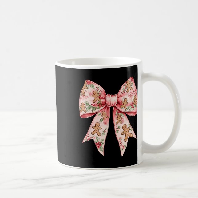 Taza De Café Navidades rosados: Bow Coquette Xmas Gingerbread M (Derecha)