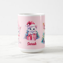 Navidades rosados curos Personalizado gatitos