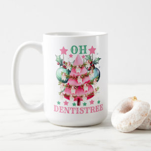 Taza De Café Navidades rosados Dentista Merry Christma
