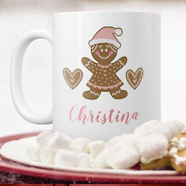 Taza De Café Navidades rosados guisantes Chica Mug