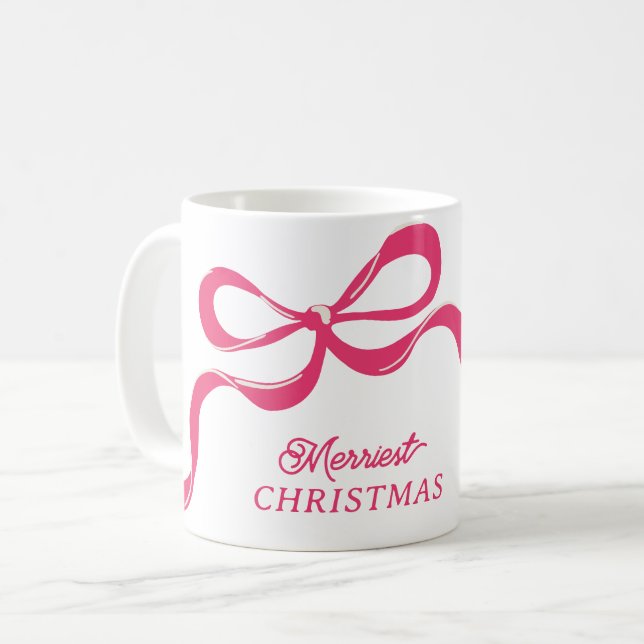 Taza De Café Navidades rosados modernos vacaciones clásicas de  (Anverso izquierdo)