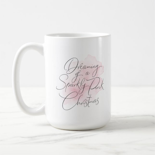 Taza De Café Navidades rosados Mug (Izquierda)