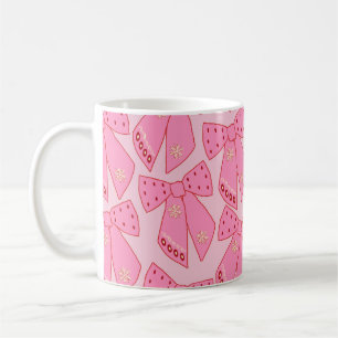 Taza De Café Navidades rosados se inclina