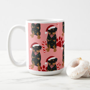 Taza De Café Navidades Rottweiler