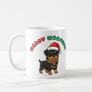 Taza De Café Navidades Rottweiler Mug: Merry Woofmas