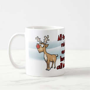 Taza De Café Navidades Rudolph Laugh Y Llámale Nombres