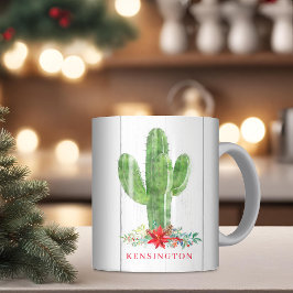 Taza De Café Navidades Rústicos Cactus Suculentas Fiestas