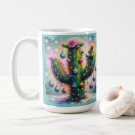 Taza De Café Navidades Saguaro Cactus Whimsical Snowflakes