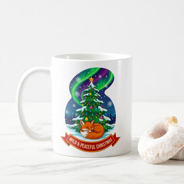 Taza De Café Navidades salvajes y pacíficos Fox Design (Con donut)
