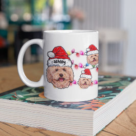 Taza De Café Navidades Santa Claus Poodle Mascota Perro Rama