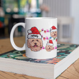 Taza De Café Navidades Santa Claus Poodle Mascota Perro Rama