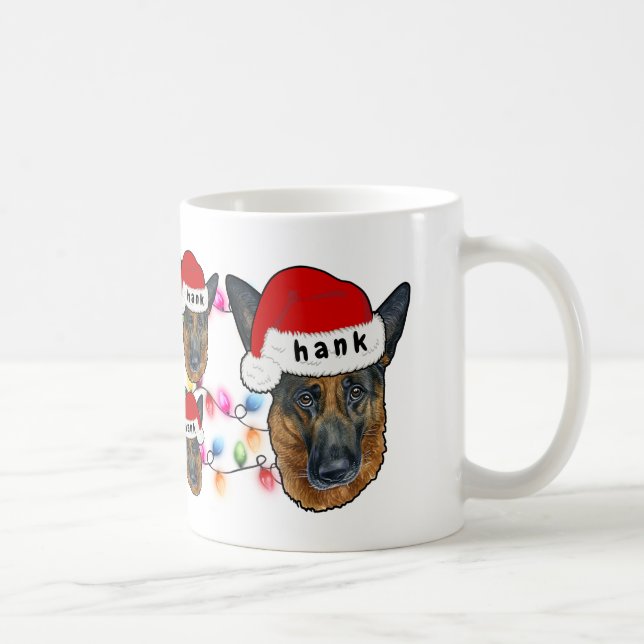 Taza De Café Navidades Santa Hat German Shepherd Dog Lover (Derecha)