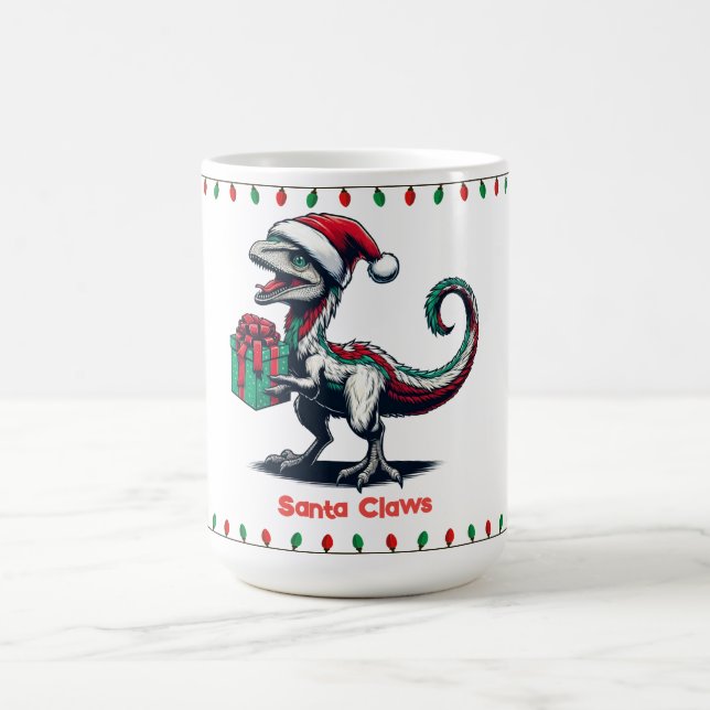Taza De Café Navidades Santa hat raptor (Centro)
