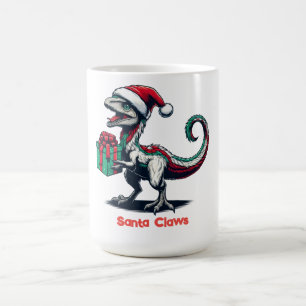 Taza De Café Navidades Santa hat raptor