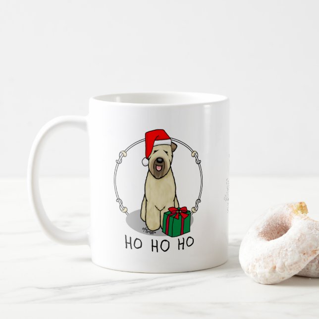 Taza De Café Navidades Santa Wheaten Terrier (trigo 1b2) (Con donut)