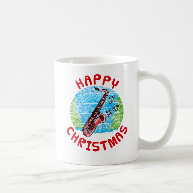 Taza De Café Navidades saxofonistas Jazz Profesores de Música (Derecha)