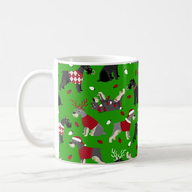 Taza De Café Navidades Schnauzer Coffee Mug (Izquierda)