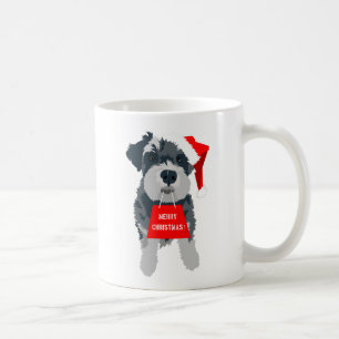 Taza De Café Navidades Schnauzer Dog Santa Hat Mug