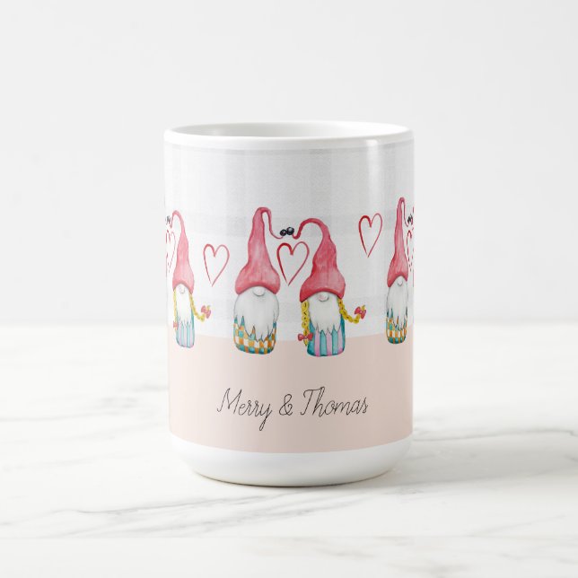 Taza De Café Navidades se enamora con acuarela pintada a mano (Centro)