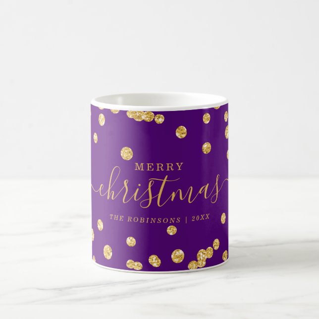 Taza De Café Navidades sencillos de ORO Purpurina Purple (Centro)