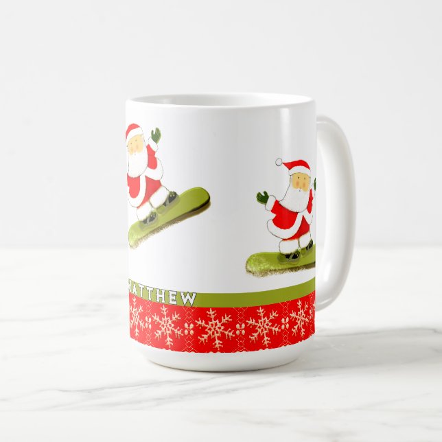 Taza De Café Navidades Snowboarder (Anverso derecho)