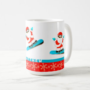 Taza De Café Navidades Snowboarder