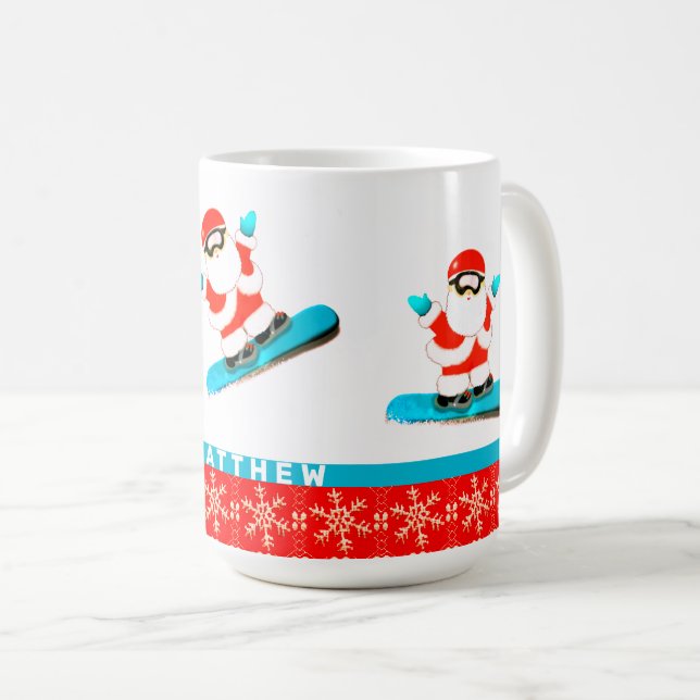 Taza De Café Navidades Snowboarder (Anverso derecho)