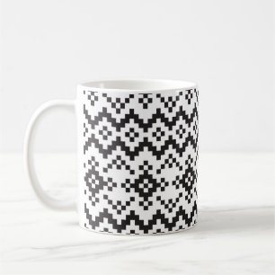 Taza De Café Navidades Snowflakes Fair Isle Seamless Patternart